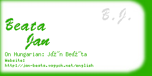 beata jan business card